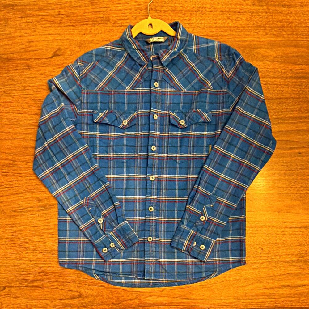 Stio Organic Cotton M Flannel Western Hiker Outdoor Grunge Snowboard Skater Ski